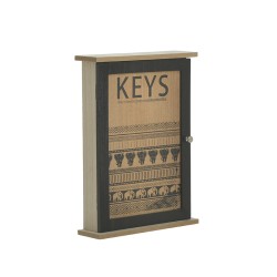 Κλειδοθήκη ξύλινη μαύρη/natural 22X6X30 INART 6-70-151-0232