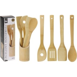 Κουτάλες ξύλινες σετ/4 bamboo με βάση 30 εκ Excellent Houseware 744891