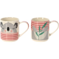 Κούπες πορσελάνης Σετ/2 "Karlie Koala" 265ml JK Home Decoration 453615a