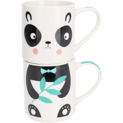 Κούπες πορσελάνης Σετ/2 "Percy Panda" 265ml JK Home Decoration 453615d