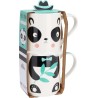 Κούπες πορσελάνης Σετ/2 "Percy Panda" 265ml JK Home Decoration 453615d