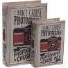 Κουτί/Βιβλίο PU Σετ2 μπεζ/καφέ "PHOTOGRAPHY" 27x18.5x7cm Inart 3-70-106-0024