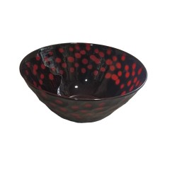 Μπωλ γυάλινο μαύρο/κόκκινο 27x13,5cm Espiel Uta220