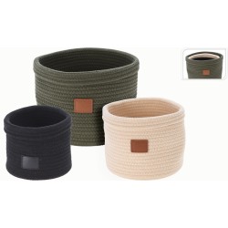 JK Home Décor - Καλάθια Από Βαμβάκι 25x20-23x19-18x15cm S/3 547017