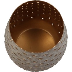 JK Home Décor - Φανάρια Μεταλλικά Σετ/2 Εκρού/χρυσά 19x19x20cm 2506