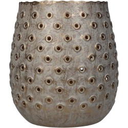 JK Home Décor - Φανάρια Μεταλλικά Σετ/2 Εκρού/χρυσά 19x19x20cm 2506