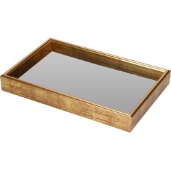 JK Home Décor - Δίσκος με Καθρέφτη Χρυσός Αντικέ 22x14cm 695138