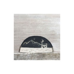 Διακοσμητικός κορμός ξύλινος "Σπίτι στα βουνά" 9,5x3x5εκ SYNCHRONIA EI4356