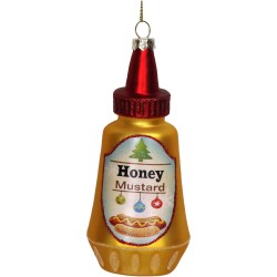JK Home Décor - Στολίδι Honey Mustard Γυάλινο Κίτρινο 13.3cm 7538