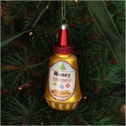 JK Home Décor - Στολίδι Honey Mustard Γυάλινο Κίτρινο 13.3cm 7538