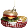 JK Home Décor - Στολίδι Hamburger & Fries Γυάλινο 10.2cm 7761