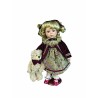 Κούκλα πορσελάνης με μπεζ/μπορντώ φόρεμα 15x10x35εκ JK Home Decor 57390