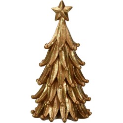 JK Home Décor - Δέντρο Χριστουγέννων Πολυρεζίν Χρυσό 21cm 033015 