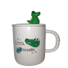 Κούπα πορσελάνης DINO με καπάκι και κουτάλι "Cool Crocodile" 11εκ ta-173d
