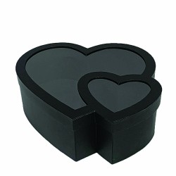 JK Home Décor - Κουτί Χάρτινο Διπλή Καρδιά Λευκό 22-26x9-11cm 57593