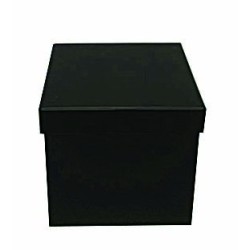 JK Home Décor - Κουτί Χάρτινο Τετράγωνο Μαύρο 14x13cm 57596