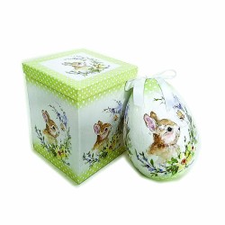 JK Home Décor - Αυγό Κουνελάκι με Κουτί Πράσινο 20cm 57643