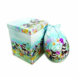 JK Home Décor - Αυγό Κουνελάκια με Κουτί Γαλάζιο 20cm 57645