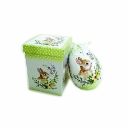 JK Home Décor - Αυγό Κουνελάκι με Κουτί Πράσινο 15cm 57647