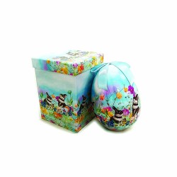 JK Home Décor - Αυγό Κουνελάκια με Κουτί Γαλάζιο 15cm 57649