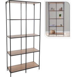 JK Home Décor - Ραφιέρα από Μέταλλο & Ξύλο 78x30x170cm 405539