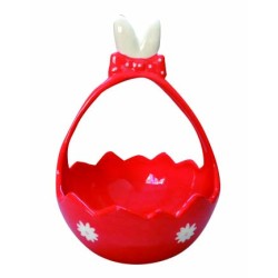JK Home Decor - ΚΑΛΑΘΙ ΚΟΚΚΙΝΟ ΠΟΥΑ ΚΕΡΑΜΙΚΟ 15X14X21.5CM 57667