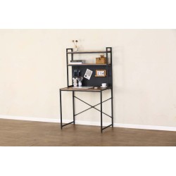 JK Home Decor - ΓΡΑΦΕΙΟ ΑΠΌ ΜΕΛΑΜΙΝΗ ΚΑΙ ΜΕΤΑΛΛΟ 85x50x148cm 57889